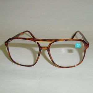 NWT Vintage 90's Plastic Square Full Frame Reading Glasses +1.75 (S.Tortoise)